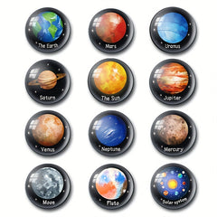 Planets Solar System Glass Magnets for Fridge