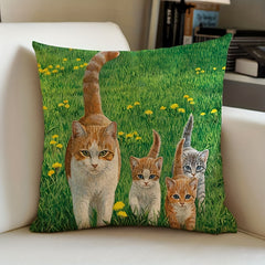 Christmas Halloween Cat Flower Pillowcase Sofa Cushion Home Decor