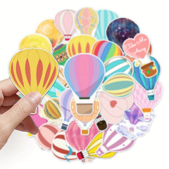 50pcs Hot Air Balloon Doodle Stickers Girl Style PVC Stickers Waterproof