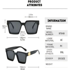 Women's Large Frame Sunglasses UV400 Outdoor Shades Glasses