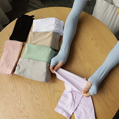 Elastic Soft Ice Gloves Solid Fingerless Gloves for Women