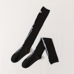 Skull Print Thigh High Socks Halloween Over The Knee Women's Stockings