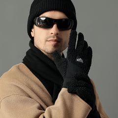 Winter Cycling Gloves Thickened Plus Velvet Men Women Windproof Touch Screen