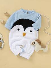 Baby Cartoon Jacquard Footed Romper