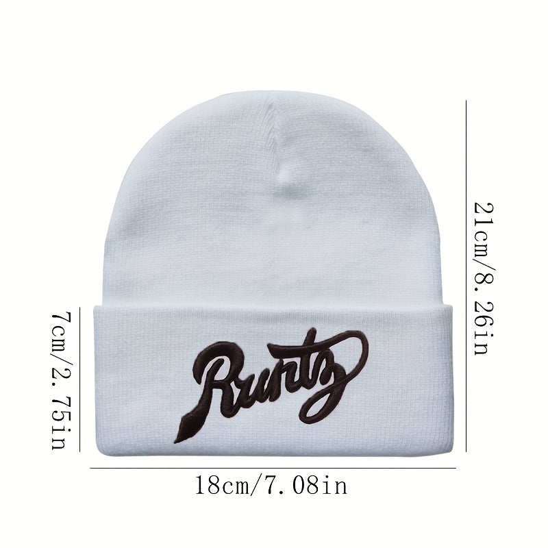 Embroidered Cold Hat European American Style Warm Earmuffs Wool Knitted Hat