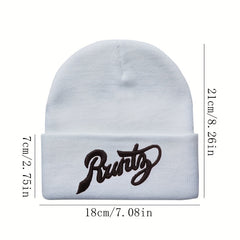 Embroidered Cold Hat European American Style Warm Earmuffs Wool Knitted Hat