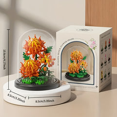 DIY Building Blocks Lily Sunflower Rose Bouquet Potted Plant Model