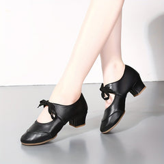 Women's Latin Jazz Modern Dance Shoes Soft Sole Comfort Low Heel Vintage Style
