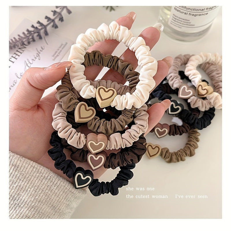 5 Pcs Love Hair Ties Elastic Band Headwear Mix