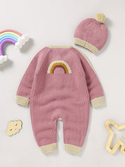 Baby Sweater Romper Set Newborn Knitted Jumpsuit With Hat