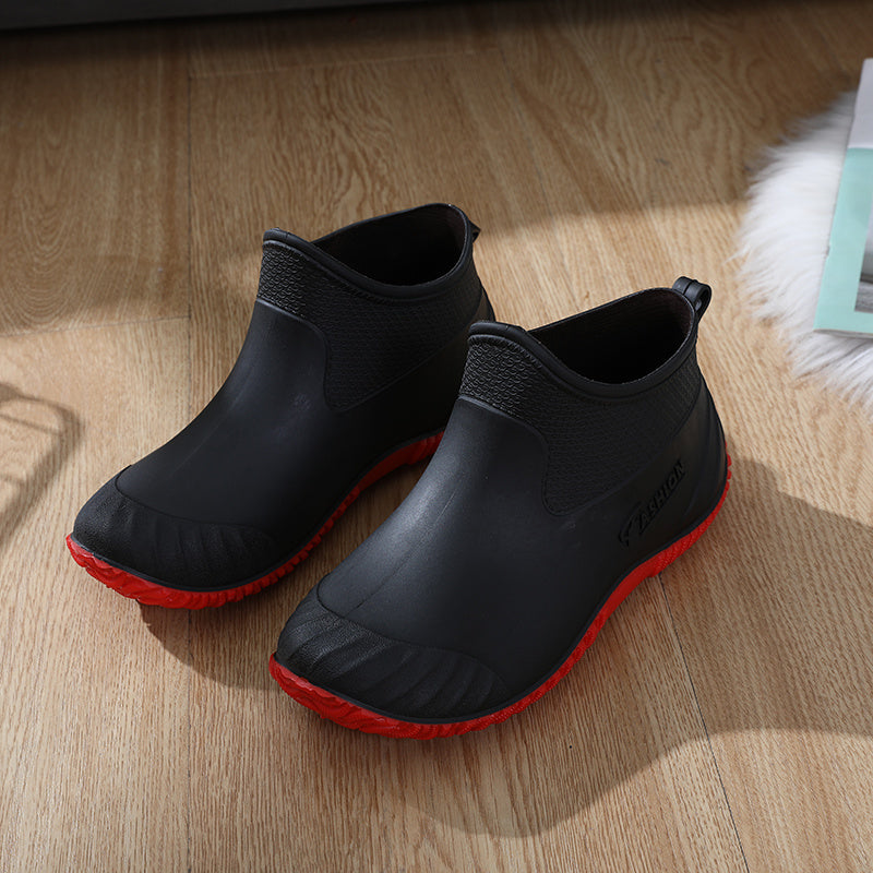 Waterproof Rubber Ankle Boots Non Slip Rain Boots Women's