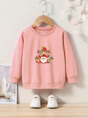 Reindeer & Santa Crew Sweatshirt for Toddlers