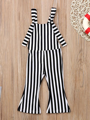Toddler Girls Striped Flare Leg Jumpsuit Kids Summer Clothes