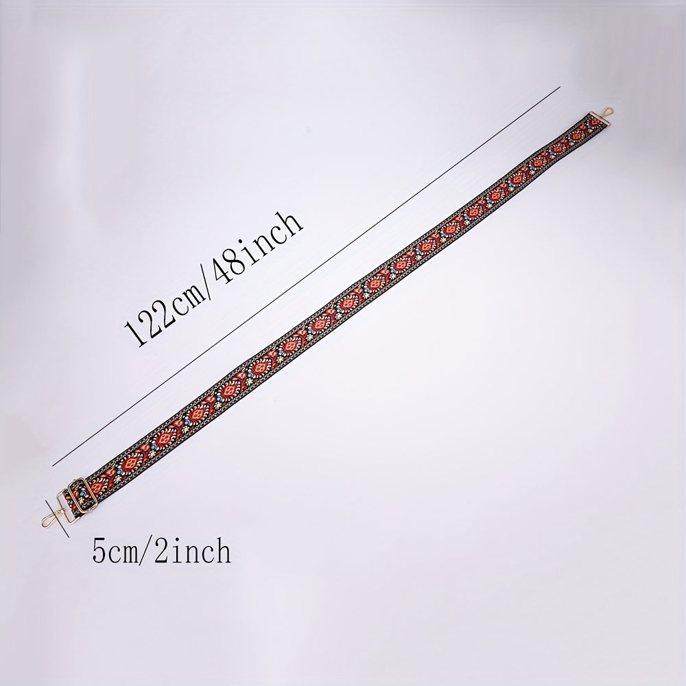 Jacquard Embroidery Adjustable Purse Strap Wide Nylon Belt