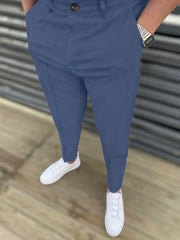 Men's Solid Stretch Dress Pants for Business Dinner