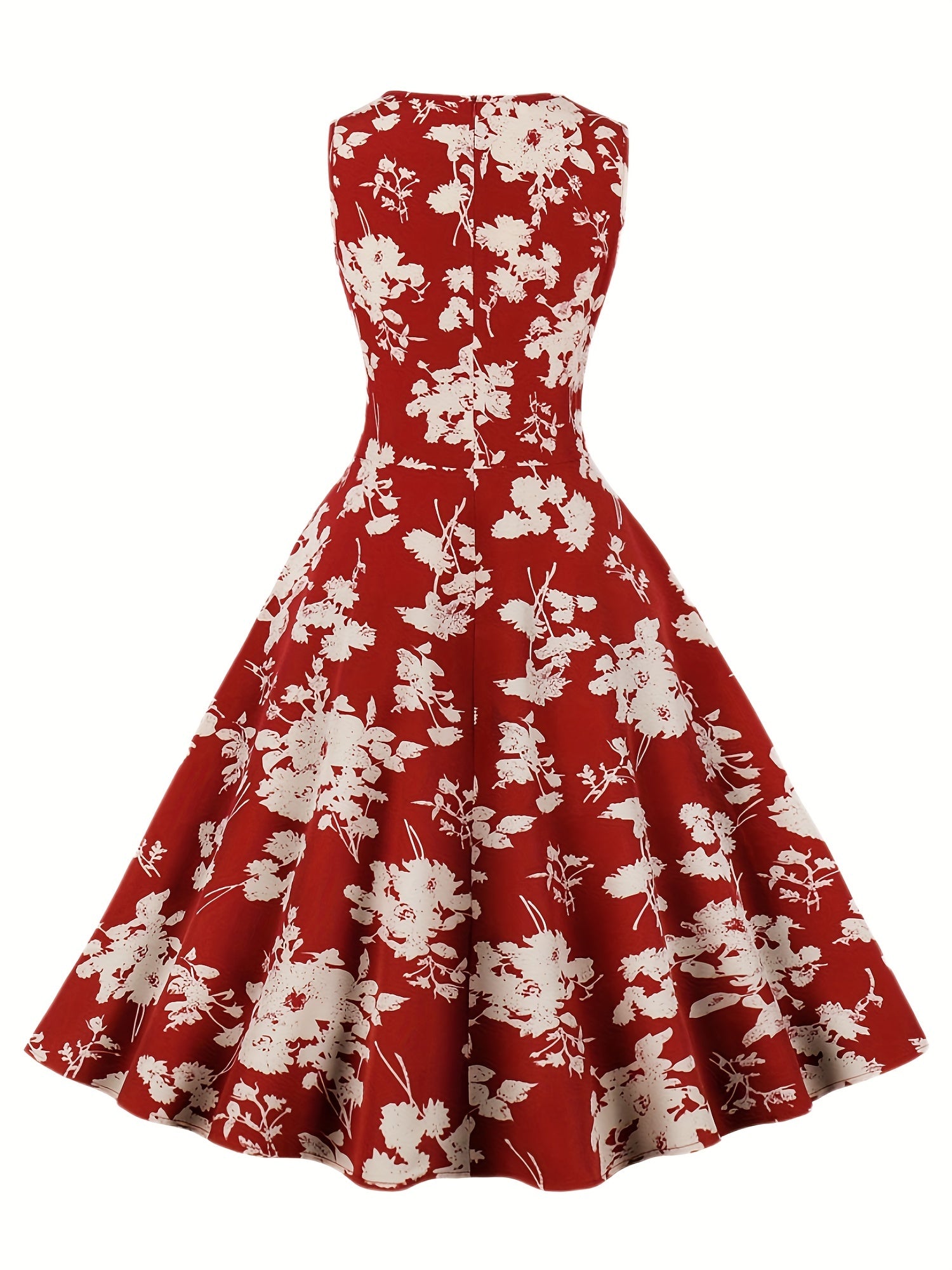 Floral Print Tank Dress Sleeveless A Line Summer Dress