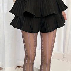 Floral Print Pantyhose High Waist Semi Sheer Footed Pantyhose