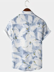 Men's Hawaiian Shirt Abstract Print Regular Fit Short Sleeves for Summer Beach