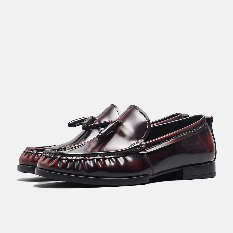 Men's Leather Loafer Shoes Lightweight Slip On Sneakers
