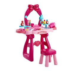 Princess Vanity Set Light Up Mirror Toy Makeup Desk for Girls