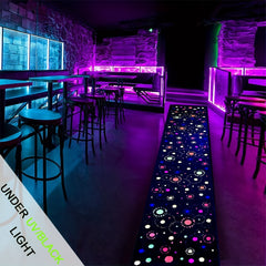 Flannel Non Woven Back Runner Rug Starry Sky Dot Fluorescent Rug