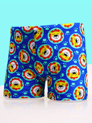 Boys Lion Head Swim Trunks & Cap Quick Drying for Beach Vacation Bath