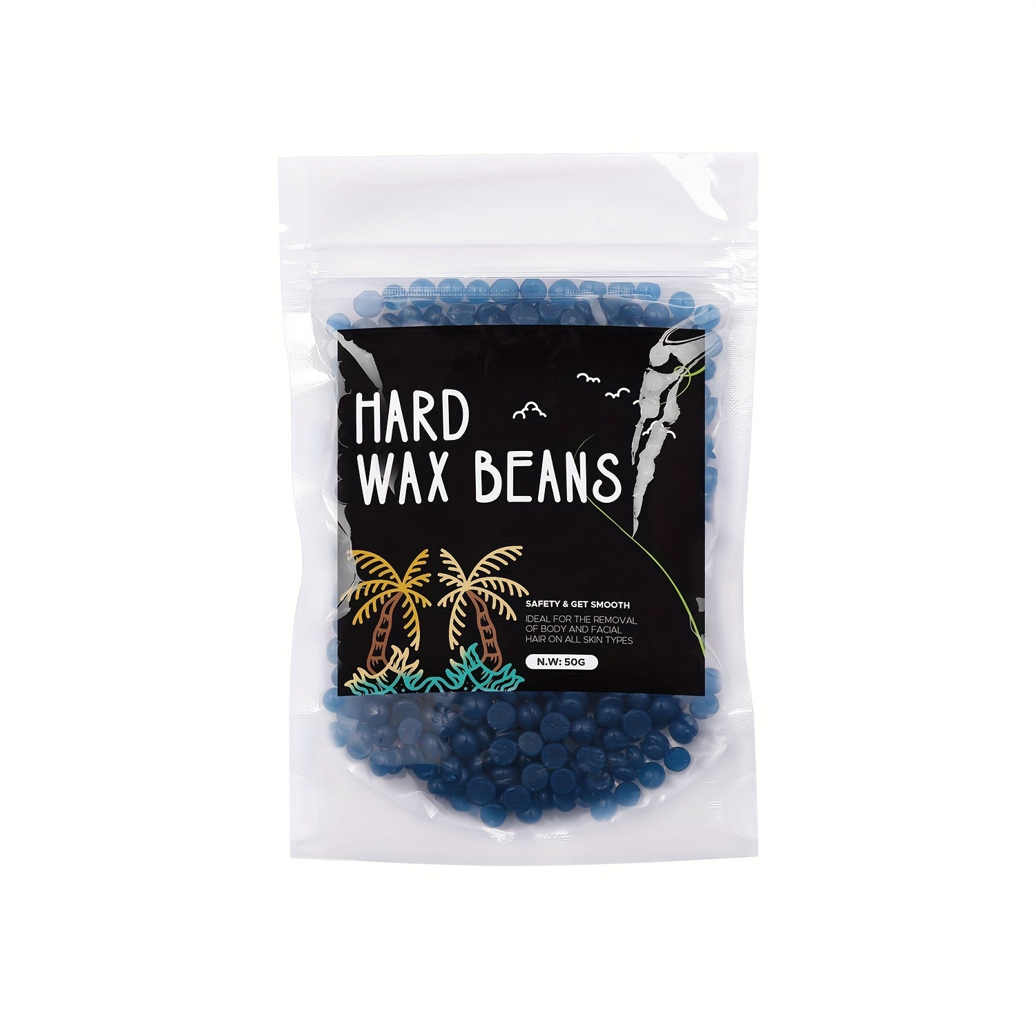 50g Hard Wax Hair Removal Beads - Painless Body Hair Removal Waxing