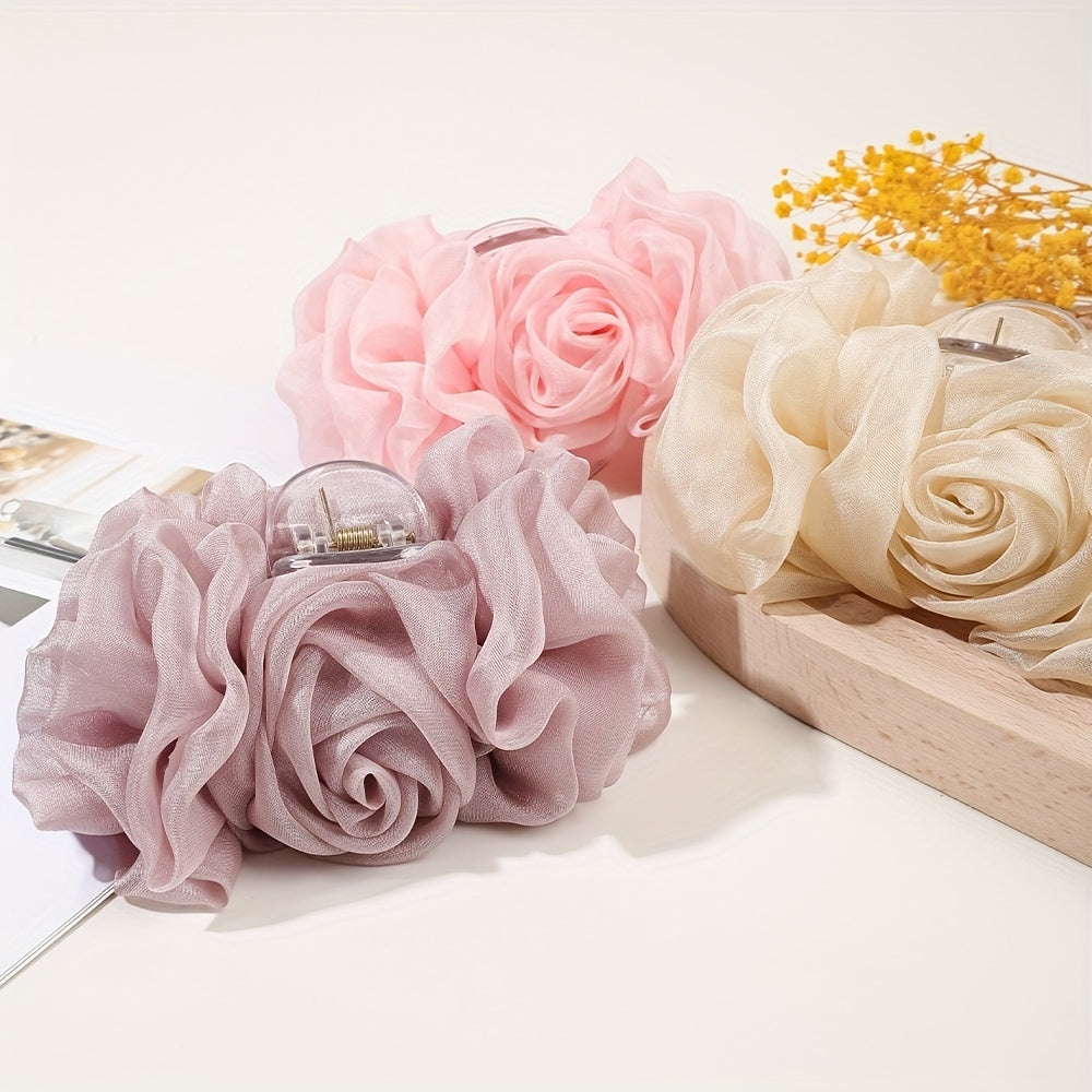 Large Solid Hair Claw Bow Hair Clip for Women