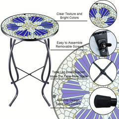 Metal Glass Small Round Table Living Room Side Table