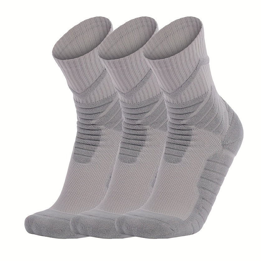 3 Pairs Thickened Non slip Basketball Crew Socks