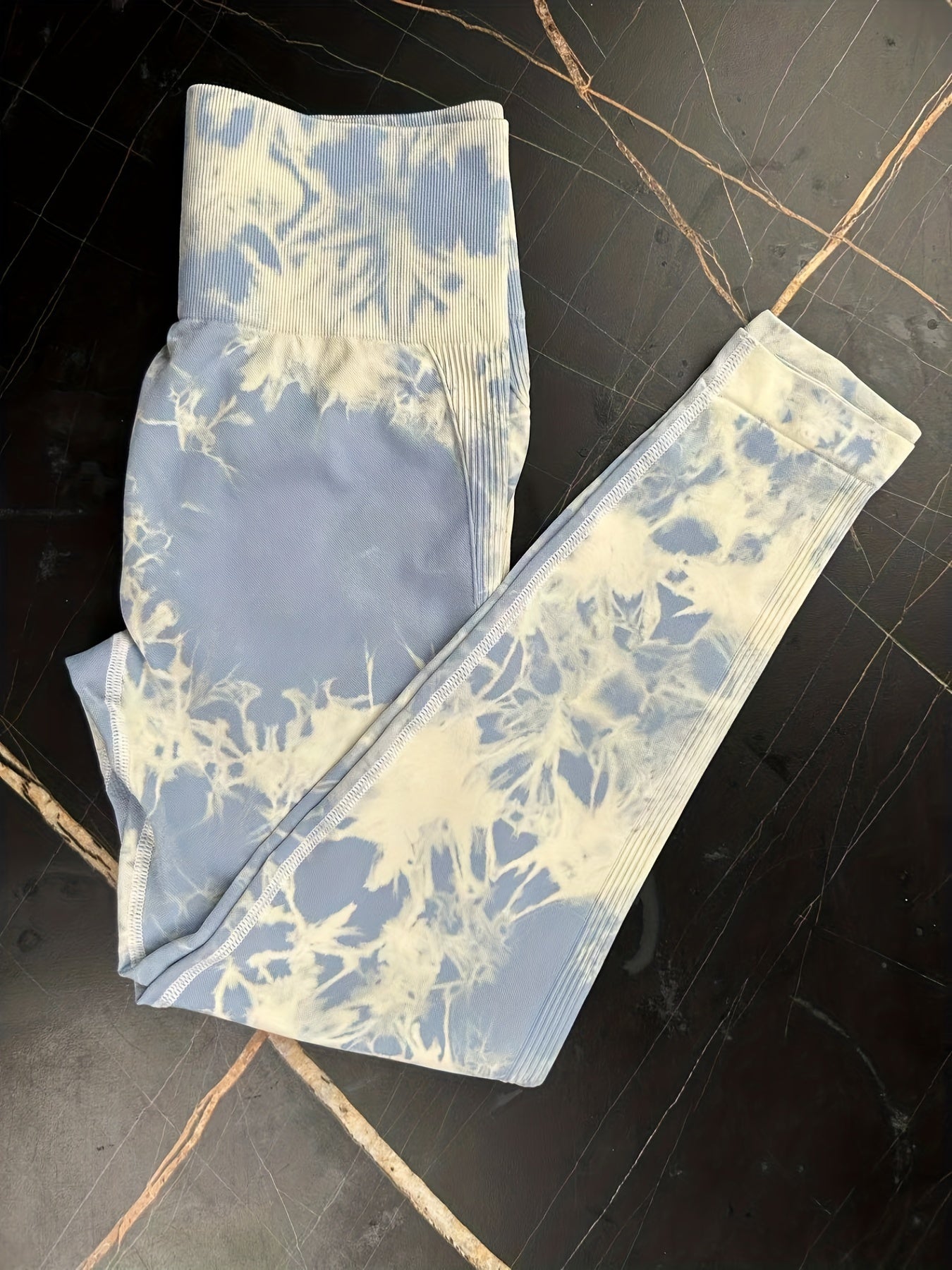 2pcs High Waist Tie Dye Yoga Shorts for Women