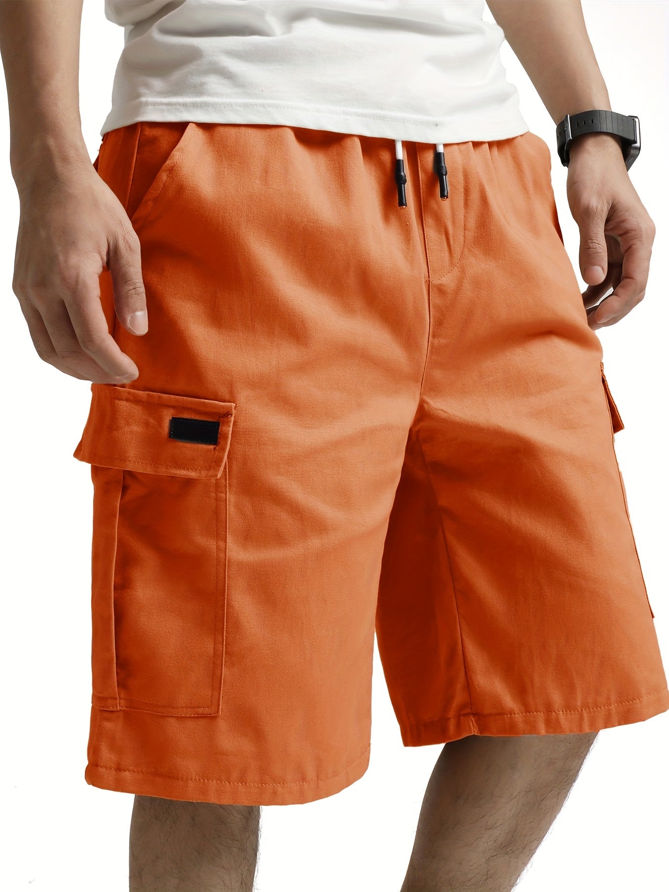 Classic Cargo Shorts Men's Casual Pocket Waist Drawstring Cargo Shorts