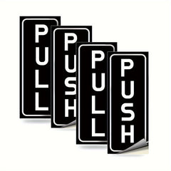 8pcs Push Pull Door Sign Sticker Vertical Self-Adhesive Vinyl 5x12cm