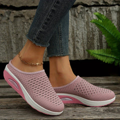 Women's Closed Toe Mule Sneakers Air Cushion Comfort Slip On Shoes