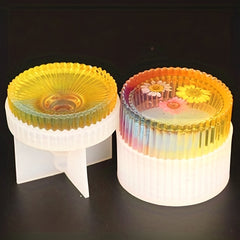 Circular Striped Storage Box Silicone Mold With Lid