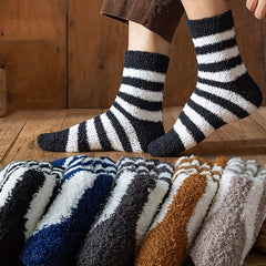5 Pairs Fuzzy Slipper Socks Winter Cozy Warm Home Sleeping Socks