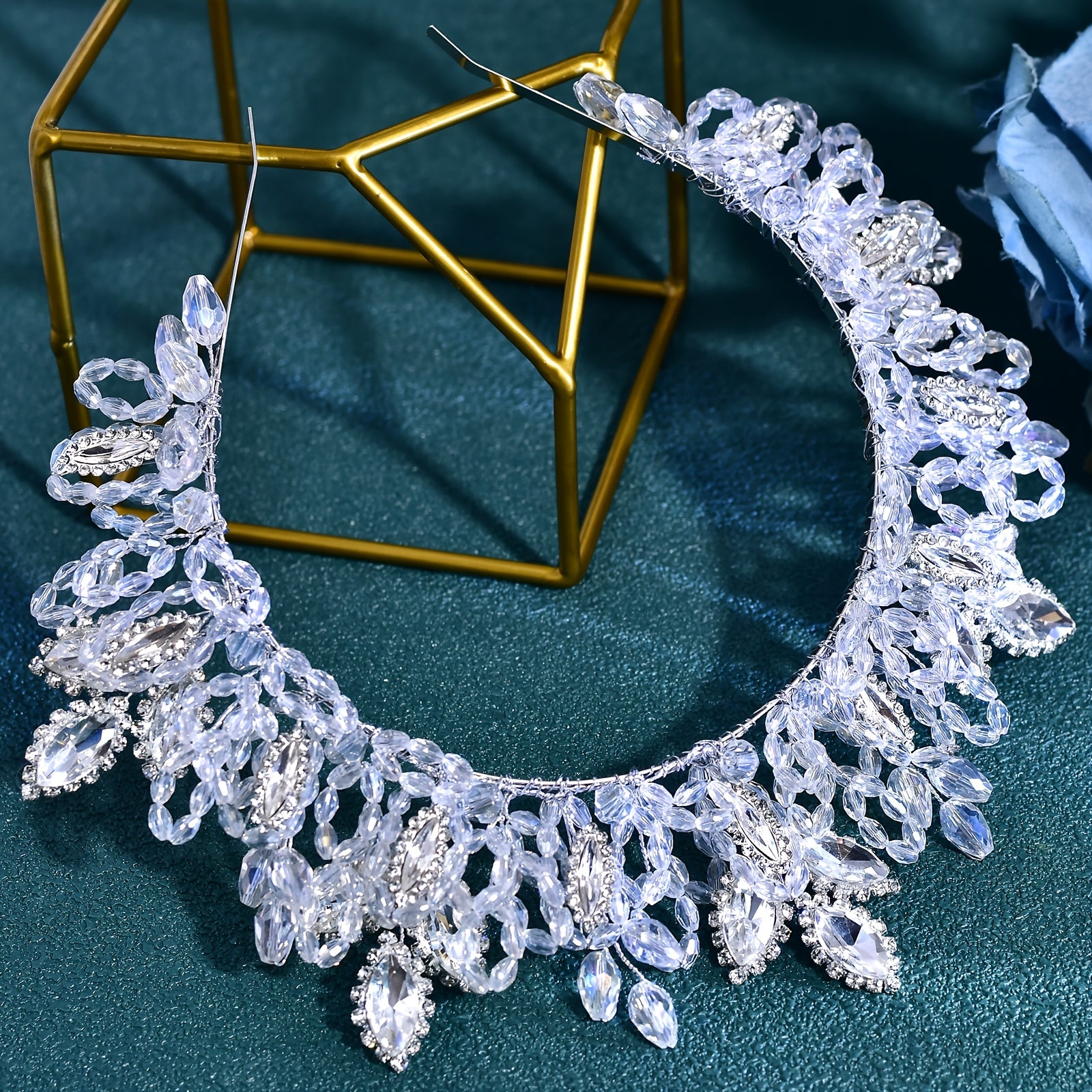 Handcrafted Bridal Tiara Vintage Embellished Wedding Hair Crown