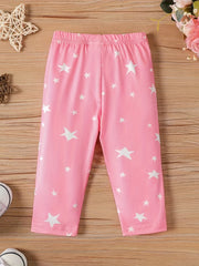 Baby Girls Star Print Elastic Waist Trousers