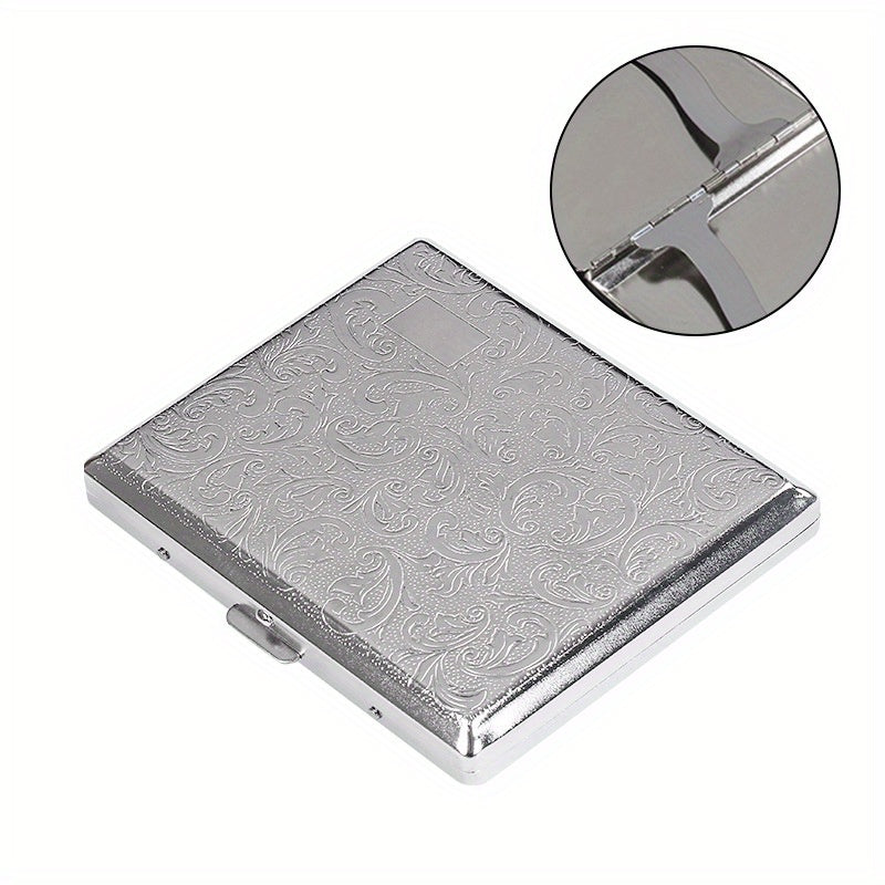 18 Pack Metal Cigarette Case Engraved Clip Anti Pressure Holder
