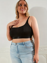 Plus Size Solid Ribbed Cut Out Bralette