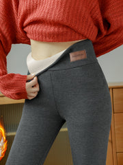 Plush Lined Thermal Pants Soft Comfy Slim Elastic Tights Women's Li