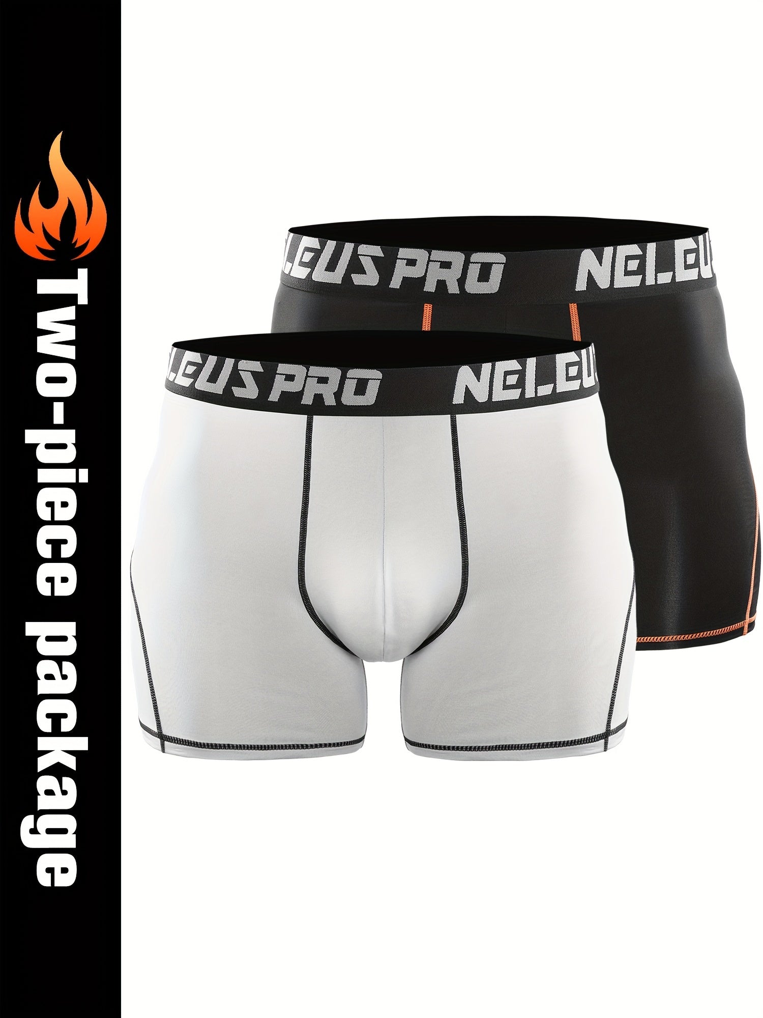 2pcs Men's Compression Shorts With Pocket Quick Dry High Stretch Base Layer
