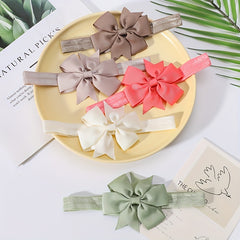 5pcs Set Bowknot Hairbands Soft Nylon Headbands for Baby Girls