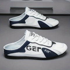 Men's Lace up Half Sneakers Odor Resistant Mules Lightweight Shoes