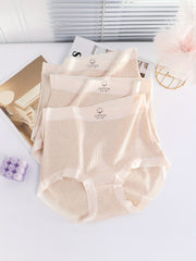 3pc High Waist Stretchy Panties Letter Print Breathable Briefs