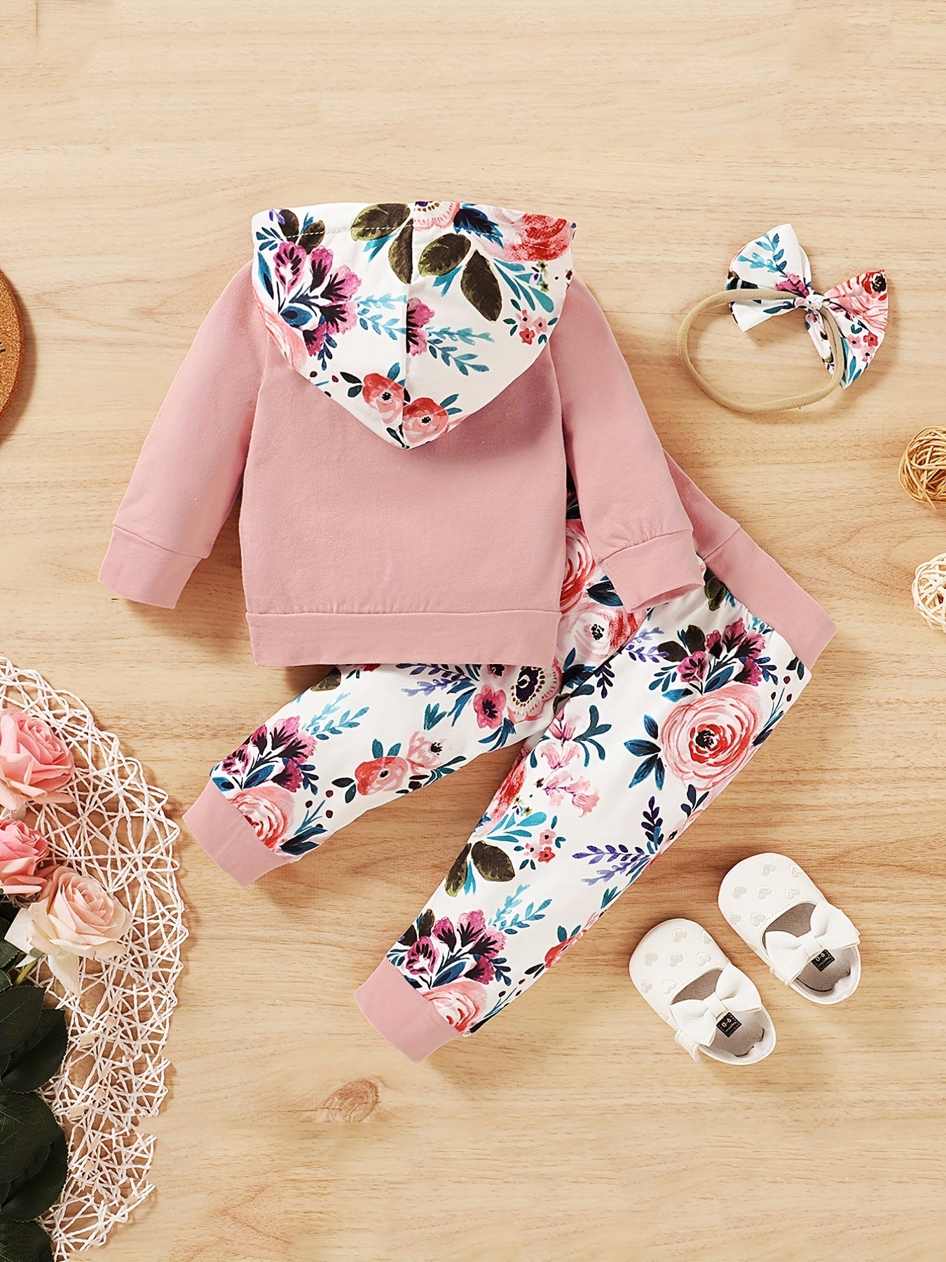 Flower Print Long Sleeve Baby Girl Set