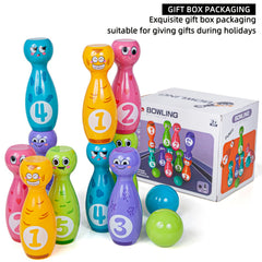 Kids Bowling Toy Set with Cartoon Fun Expressions