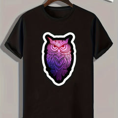 Owl Print Men's Graphic T-shirt for Summer