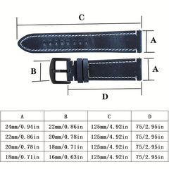 Crazy Horse Leather Watch Strap Quick Release Retro Italian Cowhide 20 22 24mm