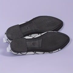 Women's Argyle Pattern Cap Toe Ballet Flats